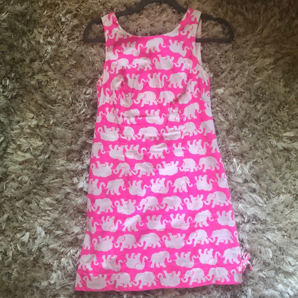 Lilly Pulitzer Pink Elephant Print Shift Dress
